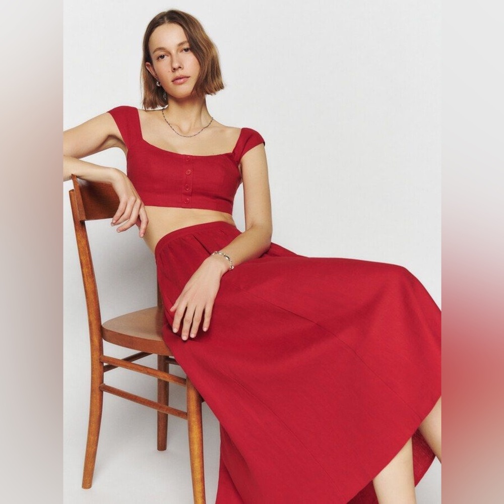 Reformation Red Midi Dress